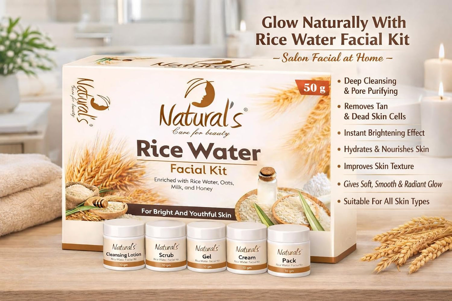 Rice Facial Kit With Rice Water