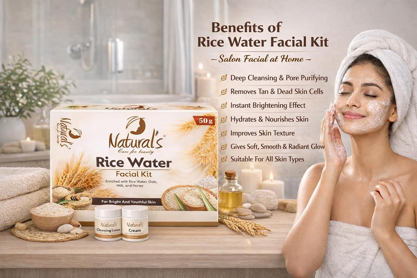 Rice Facial Kit With Rice Water